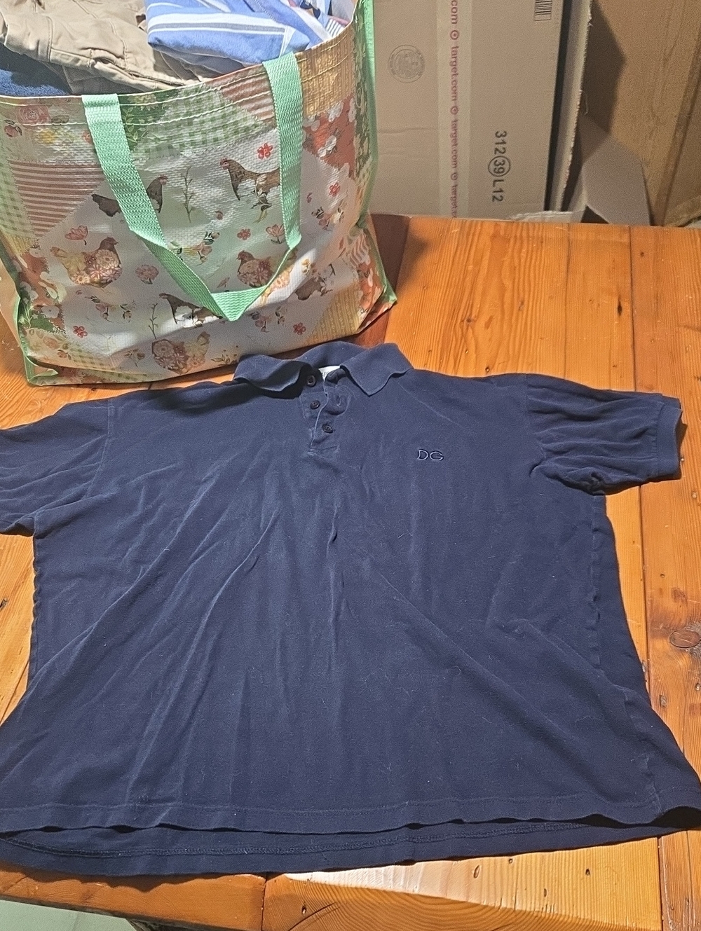 Dolce & Gabbana Navy Polo Shirt with Subtle Logo Sz Xl
